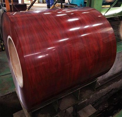 ASTM Standard Wood Grain Color Coated Galvanized Strip Coil PPGI Steel Coil for Roofing Sheet SIRM Сертифицированный и утвержденный
