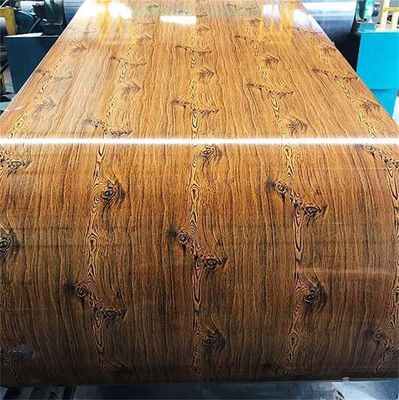ASTM Standard Wood Grain Color Coated Galvanized Strip Coil PPGI Steel Coil for Roofing Sheet SIRM Сертифицированный и утвержденный