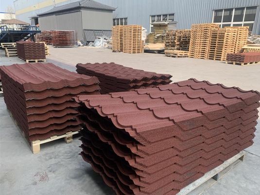 2.7kg/pcs Nutural Style Красочный Каменный Покрытый Стальной Шинглей Крысовой лист для строительного материала виллы